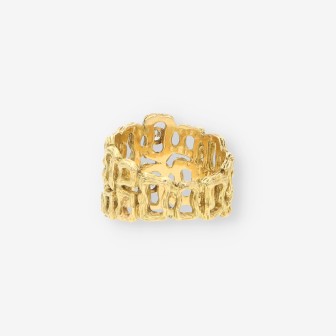 Anillo calado oro y brillantes