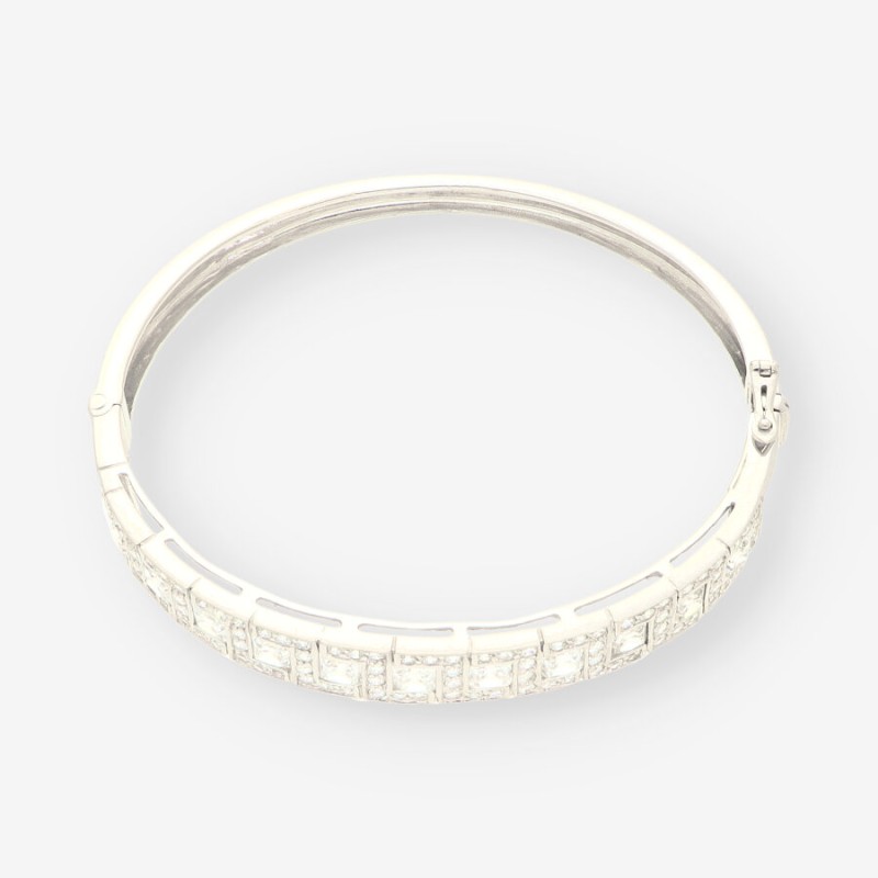 Esclava oro blanco y circonitas