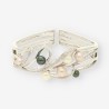Pulsera esclava oro bl. y brillantes14Kt