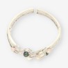 Pulsera esclava oro bl. y brillantes14Kt