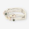 Pulsera esclava oro bl. y brillantes14Kt