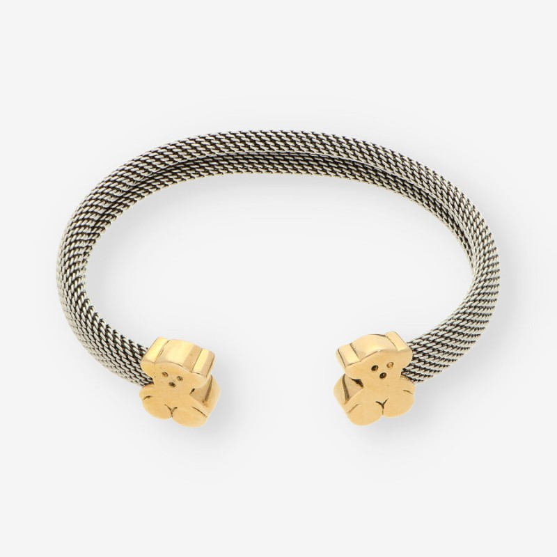 Pulsera acero y oro oso TOUS