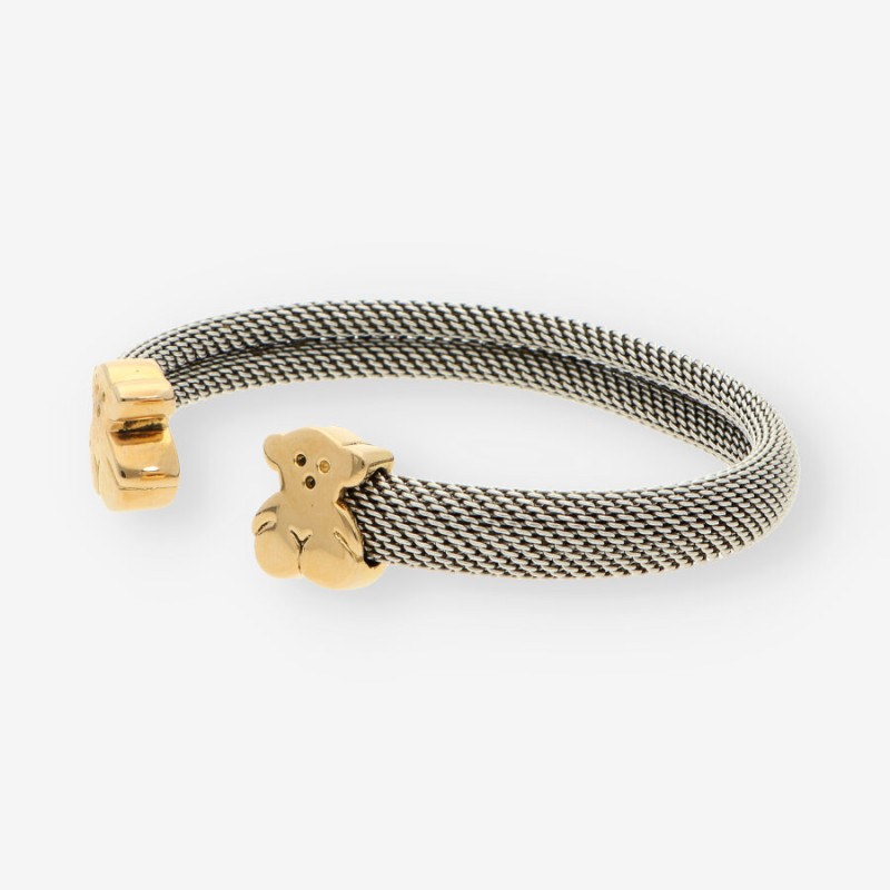 Pulsera acero y oro oso TOUS