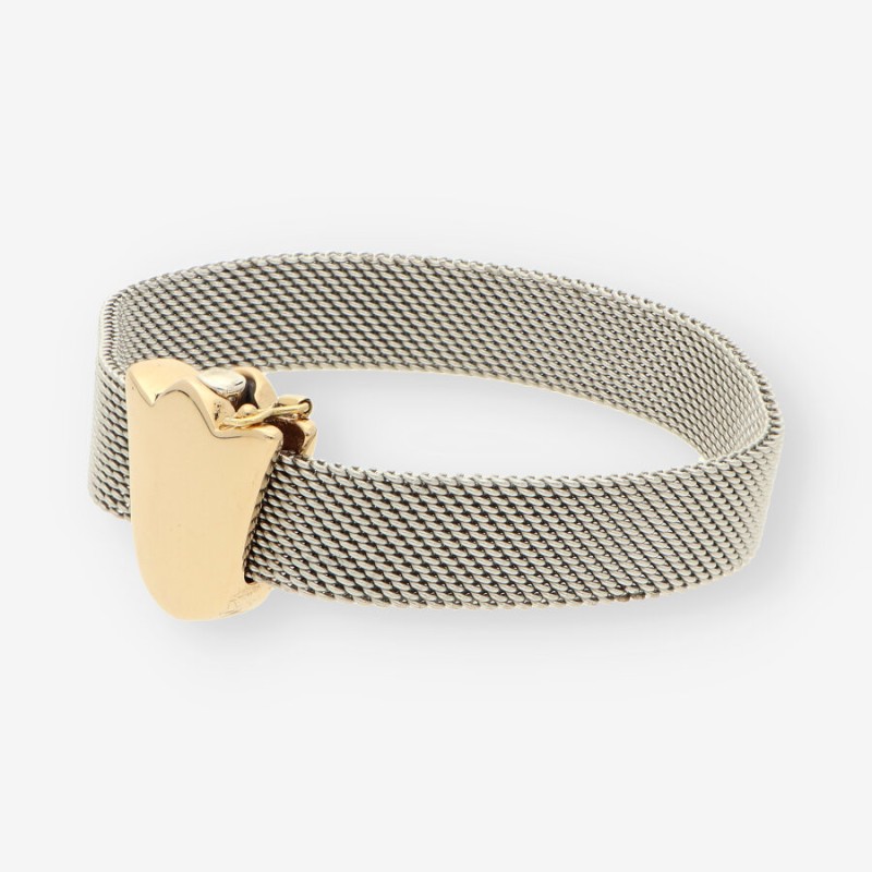 Pulsera acero y oro tulipÃ¡n TOUS