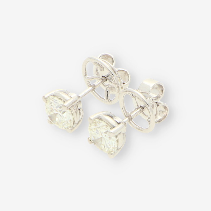 Pendientes oro bl. y bri aprox. 2,60 Qt.