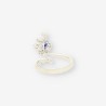 Anillo oro bl. zafiro y brillantes
