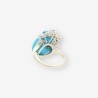 Anillo oro blanco, brillantes y turquesa