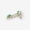 Pendientes largos oro bl. esm. y bri