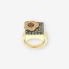 Anillo oro piedras de colores
