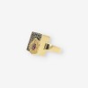 Anillo oro piedras de colores