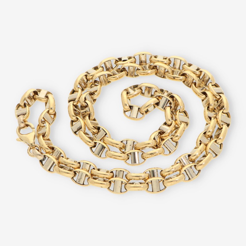 Cadena oro blanco y amarillo