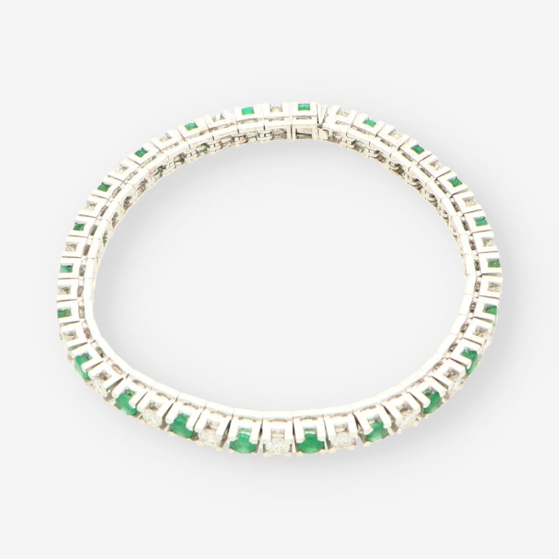 Pulsera platino esmeralda y bri