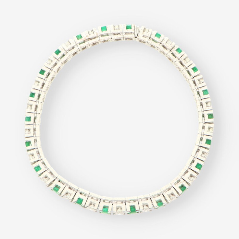 Pulsera platino esmeralda y bri