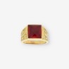 Anillo oro piedra roja