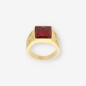 Anillo oro piedra roja