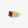Anillo oro piedra roja