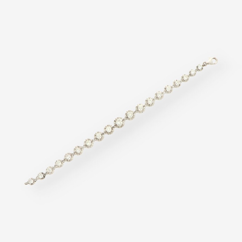 Pulsera oro blanco y bri