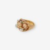 Anillo con bolas en oro tricolor 18kt