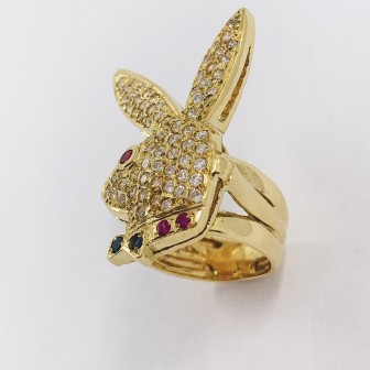 Anillo conejo Play Boy en oro 18kt