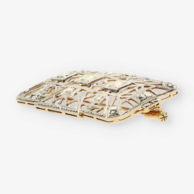 Broche oro blanco y diamantes