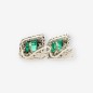 Pendientes oro blanco con esmeralda y brillante