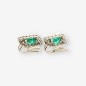 Pendientes oro blanco con esmeralda y brillante