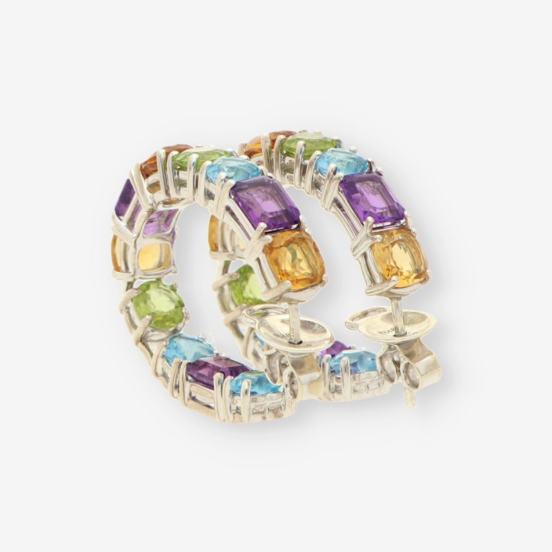 Pendientes argolla plata p. color SUAREZ