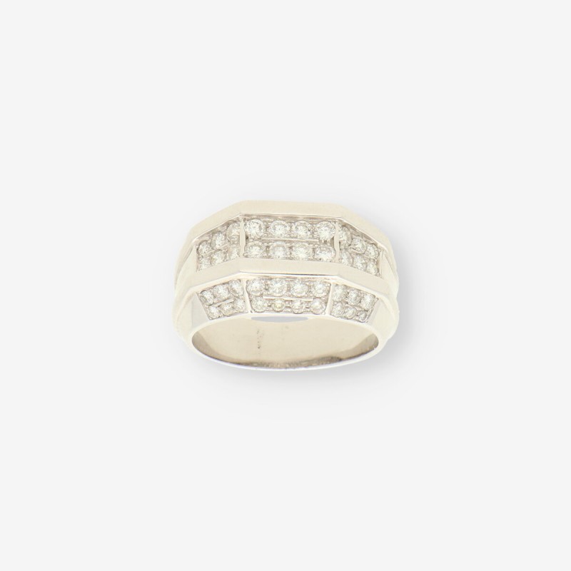 Anillo oro blanco y brillantes