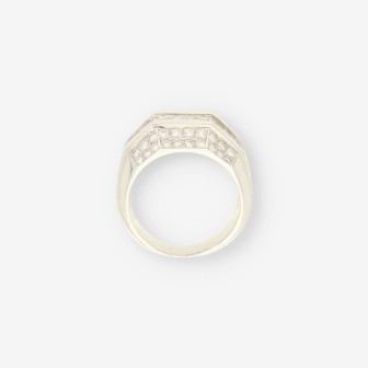Anillo oro blanco y bri