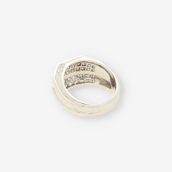 Anillo oro blanco y bri