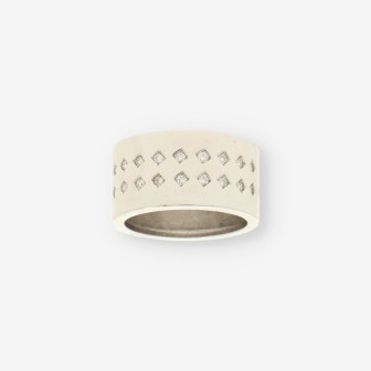 Anillo oro blanco y bri