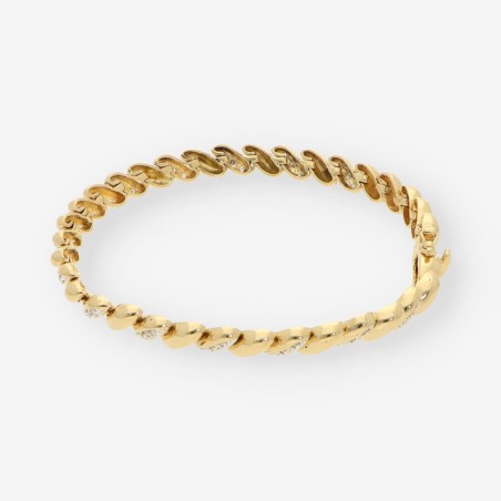 Pulsera oro bicolor 18kt con brillantes