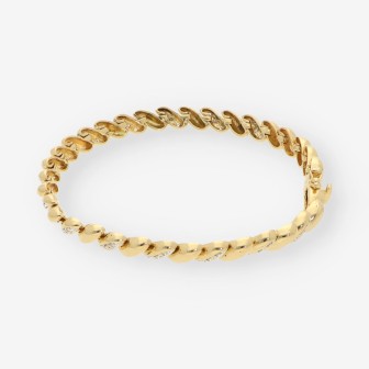 Pulsera oro bl.,oro ama y brillantes