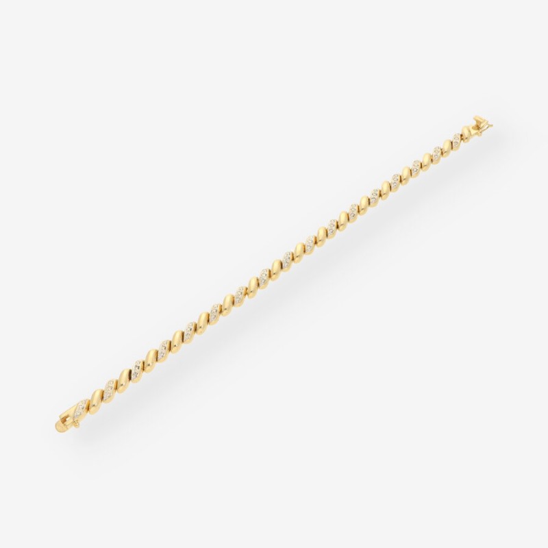 Pulsera oro bl.,oro ama y brillantes
