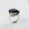 Anillo de oro con cuarzo marrÃ³n