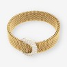 Pulsera oro bl./ama. y brillantes