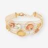 Pulsera oro blanco, amarillo y rosa