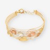 Pulsera oro blanco, amarillo y rosa