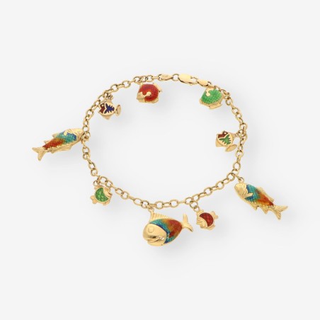 Pulsera peces oro