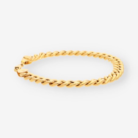 Pulsera hueca barbada oro 18kt