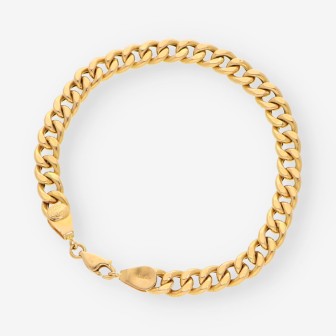 Pulsera hueca barbada oro