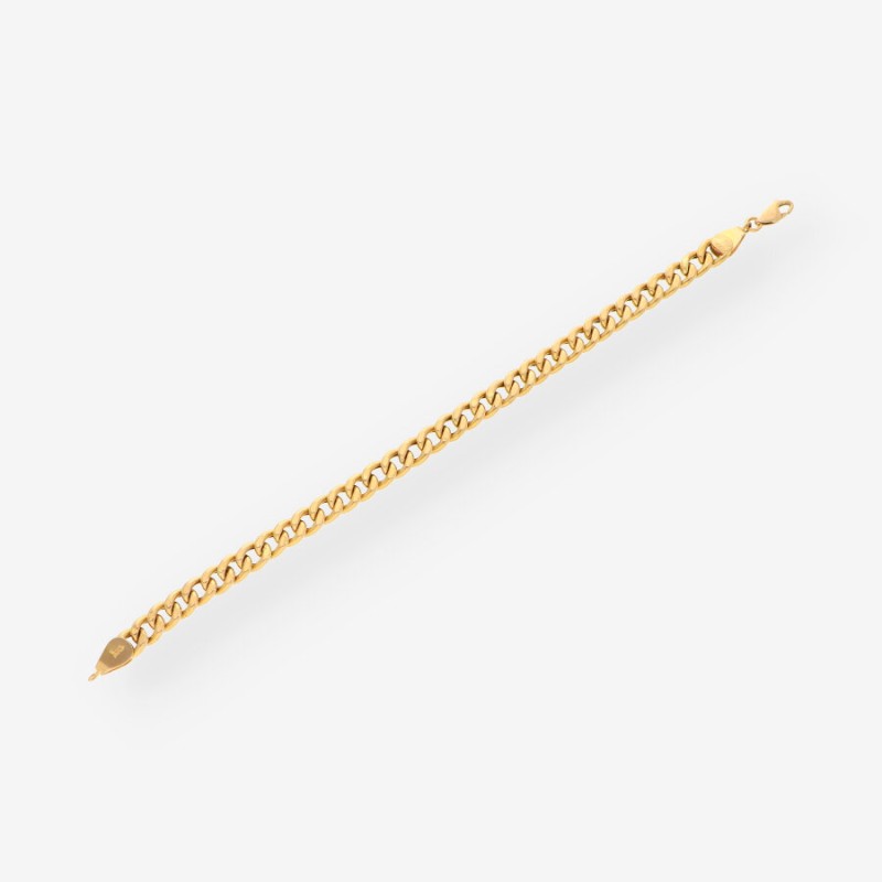 Pulsera hueca barbada oro