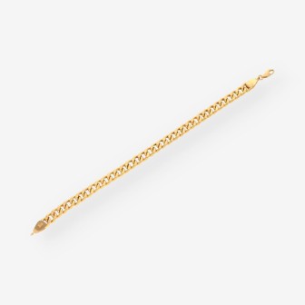 Pulsera hueca barbada oro