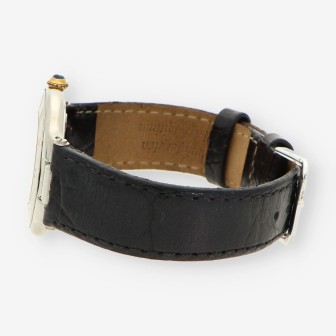 Reloj acero CARTIER correa cuero