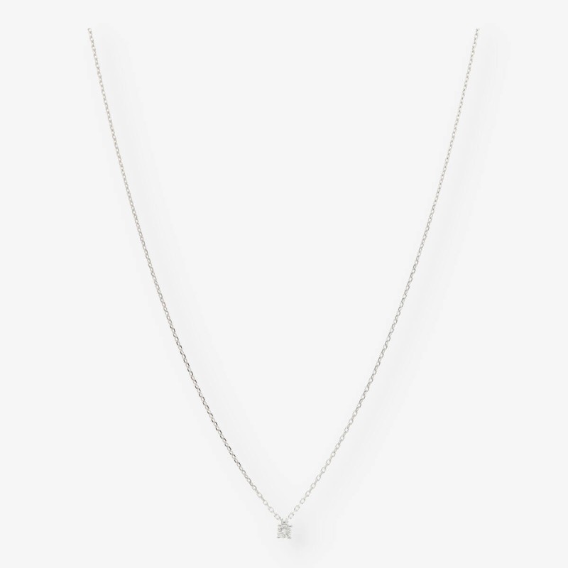 Colgante en oro blanco 18kt con brillante NUEVO 0,10