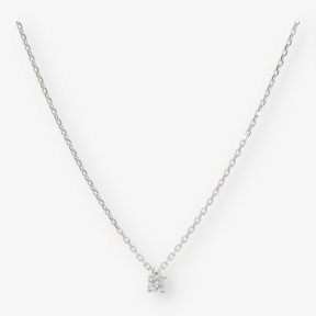 Colgante en oro blanco 18kt con brillante NUEVO 0,10