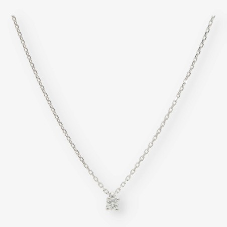 Colgante en oro blanco 18kt con brillante NUEVO 0,10