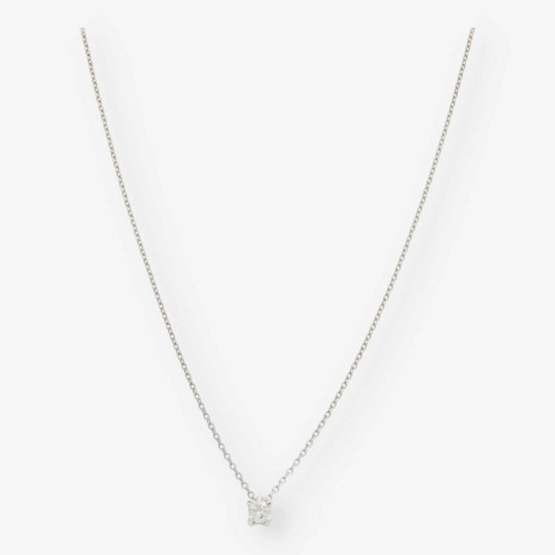 Colgante en oro blanco 18kt con brillante NUEVO 0,25