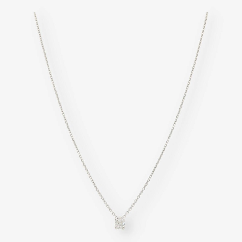 Colgante en oro blanco 18kt con brillante NUEVO 0,35