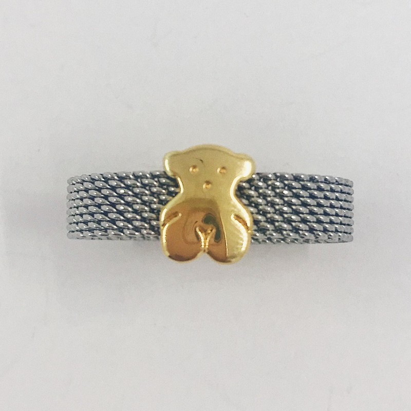 Anillo en acero y oro Tous.